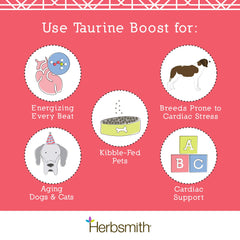 Herbsmith Taurine Boost con omega-3 de krill para corazón y músculos.