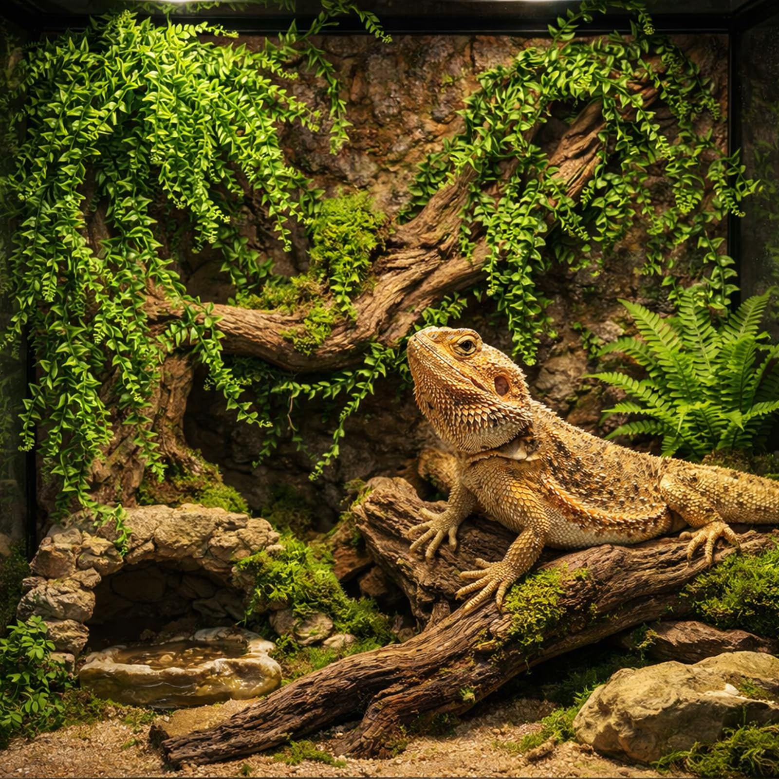 HERCOCCI plantas decorativas para hábitats de reptiles con aspecto vibrante
