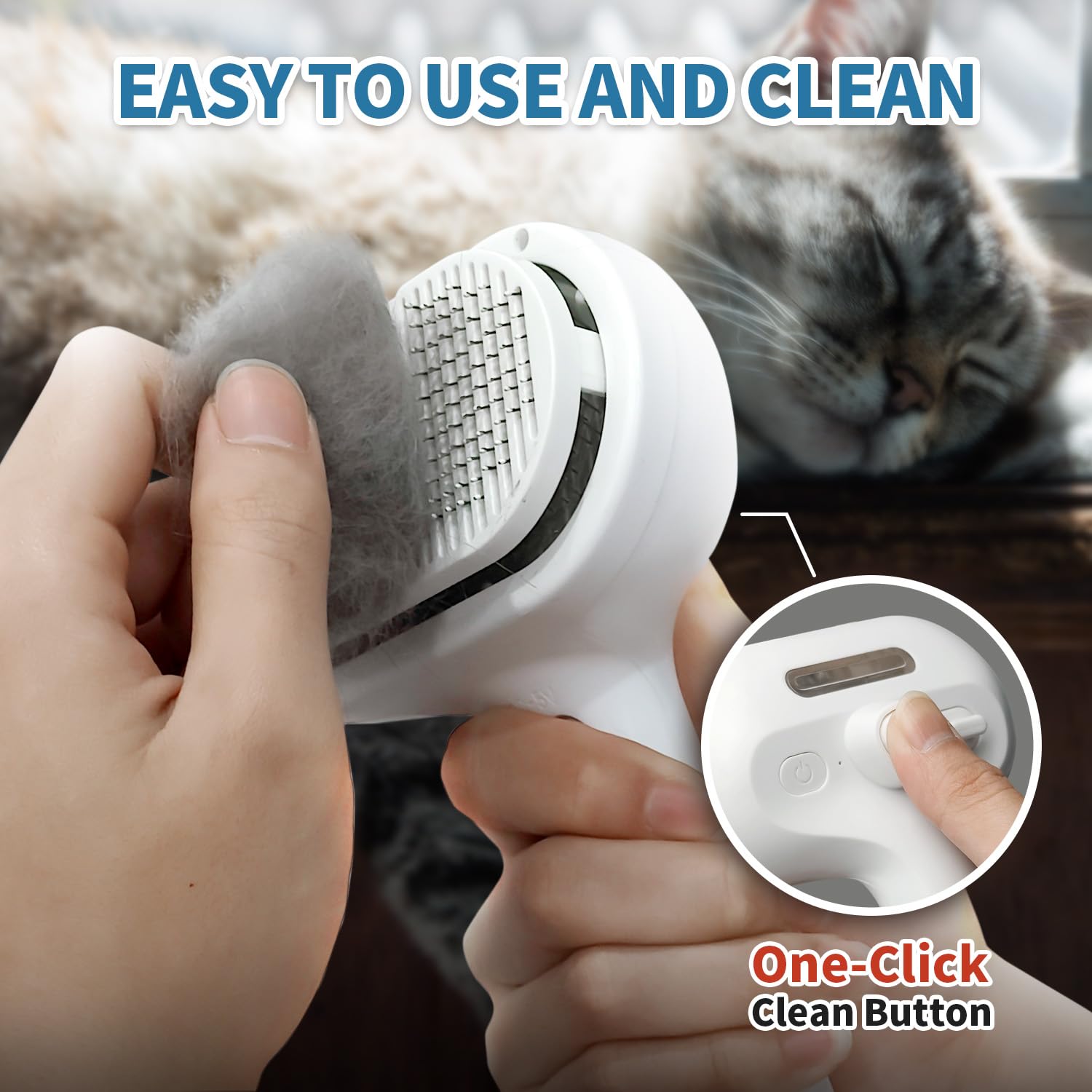HeroKitty cepillo antiestrástico reduce estática para un pelaje más suave.