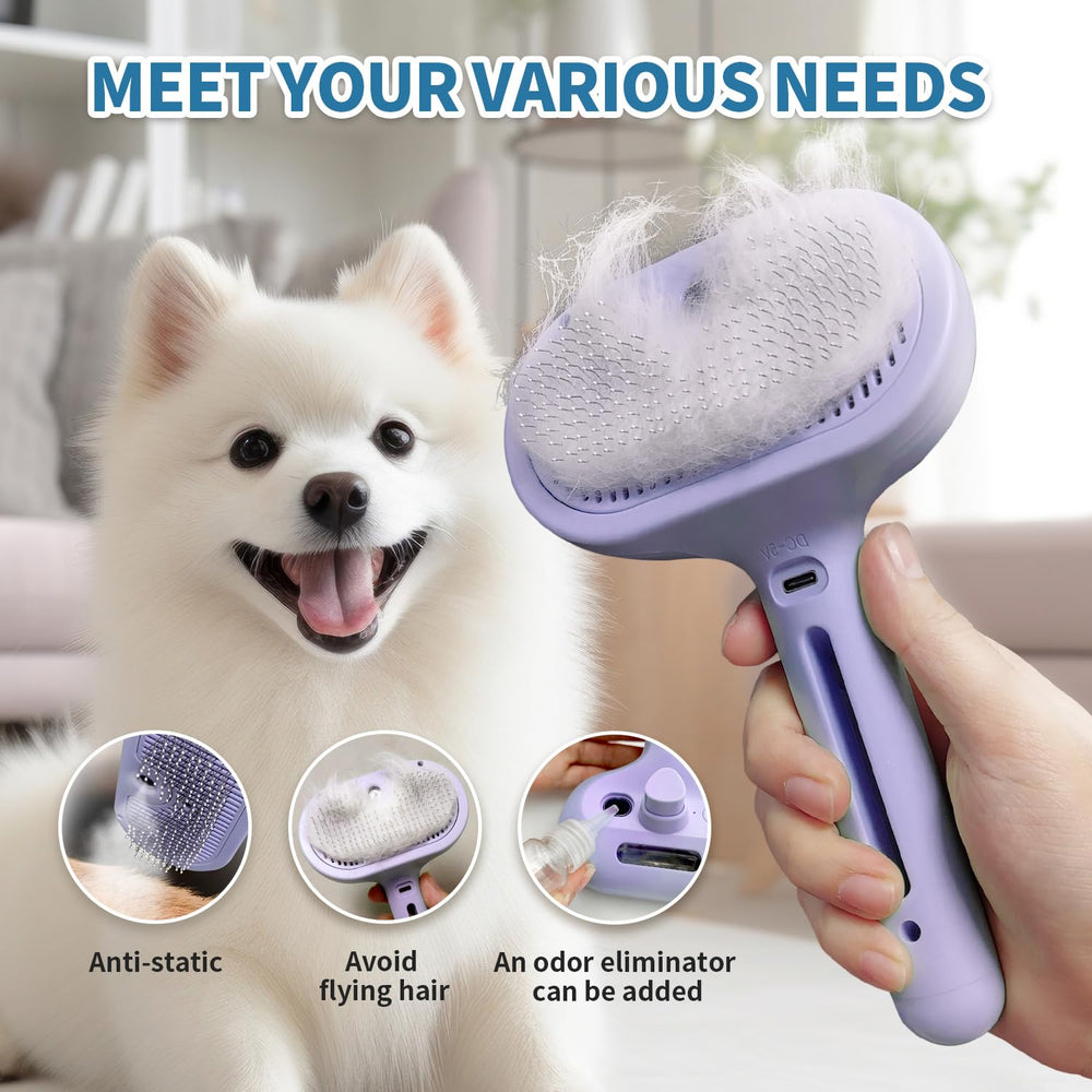 HeroKitty cepillo antiestático para mascotas, vapor suave para el pelaje.