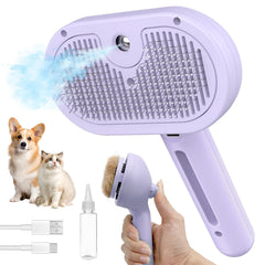 HeroKitty cepillo para perros con vapor tres en uno, auto-limpieza para un cepillado rápido.