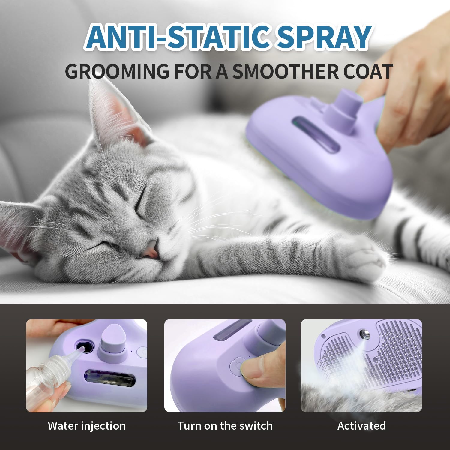 HeroKitty dispersión de vapor uniforme cubre todo el pelaje.