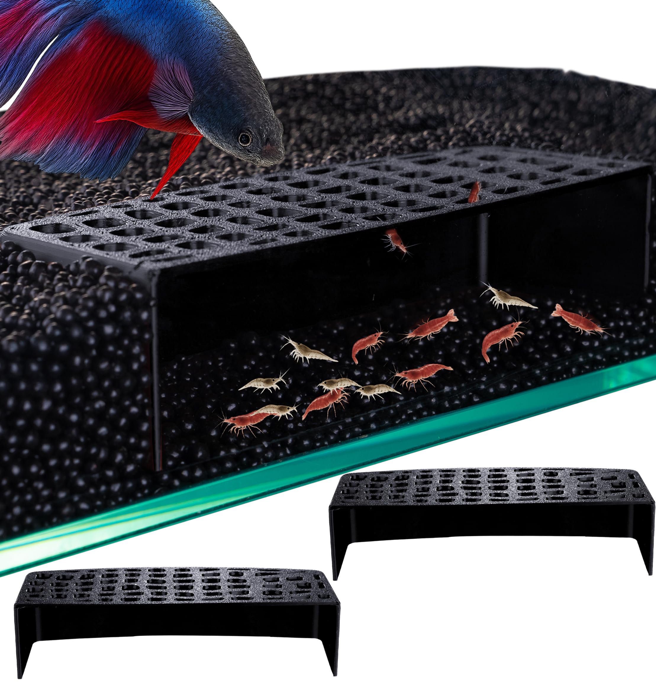 HERPDEN cuevas rectangulares para camarones: refugio seguro y estética natural en el acuario.