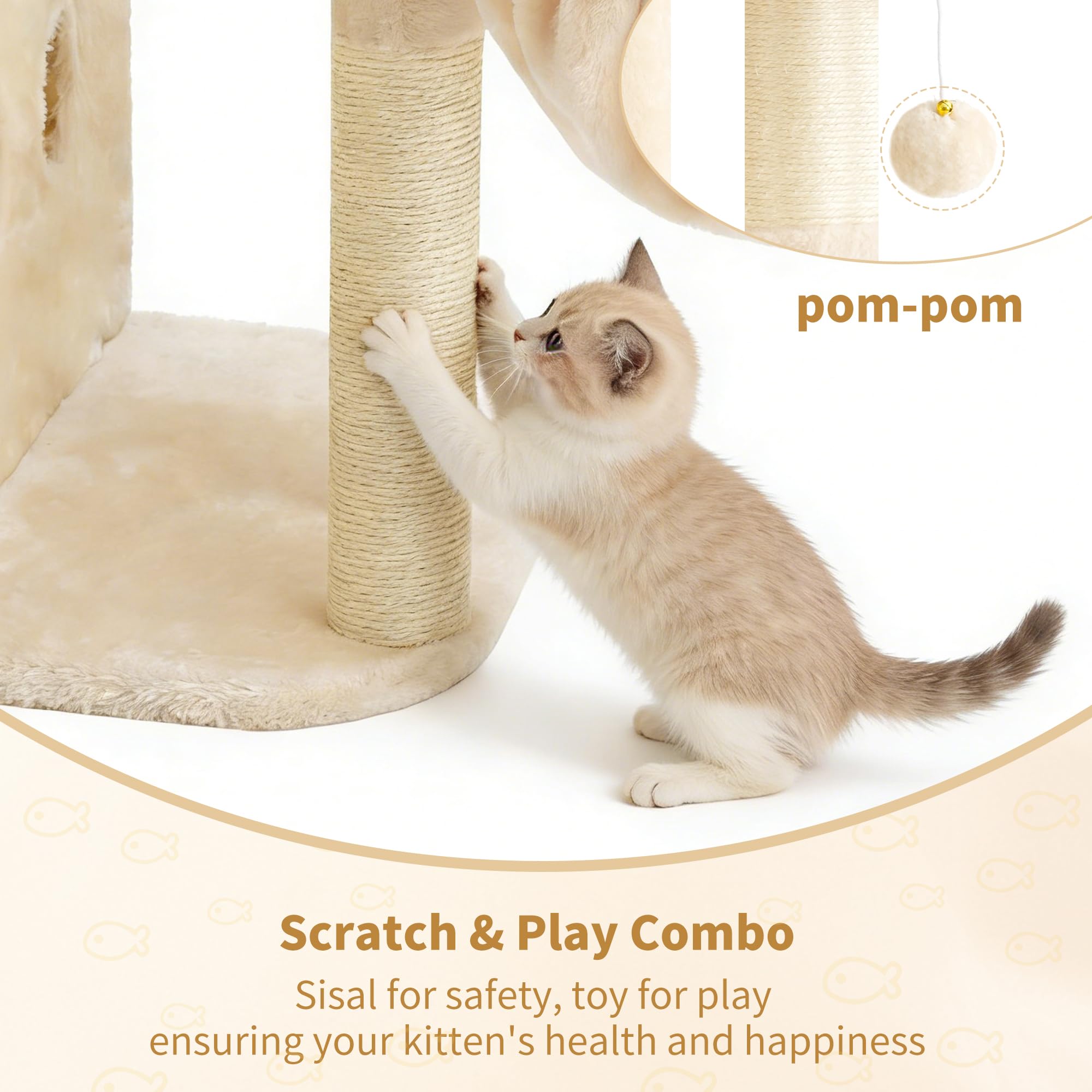 Heybly arbol gato base amplia y estable para seguridad
