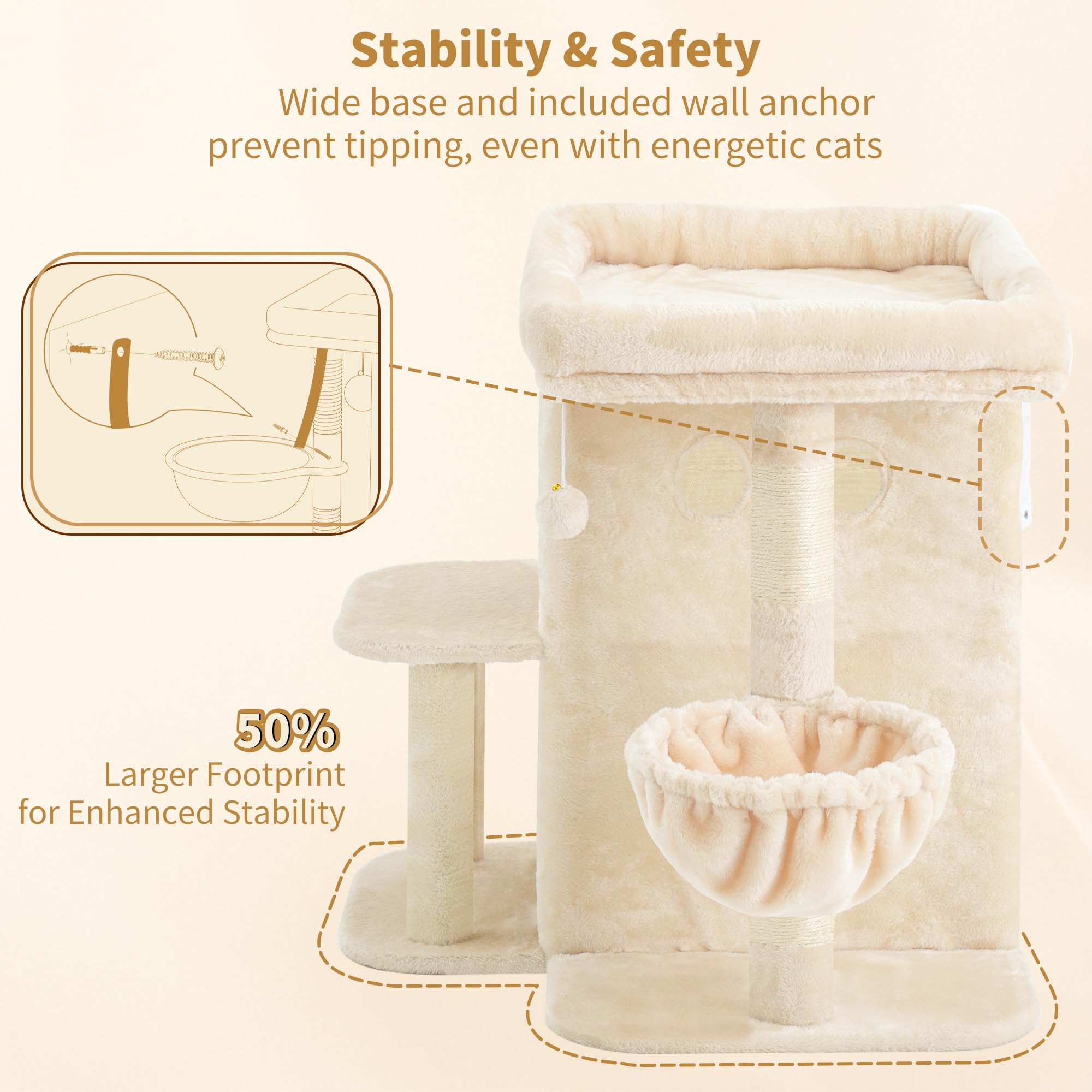 Heybly arbol gato cesto acogedor para acurrucarse