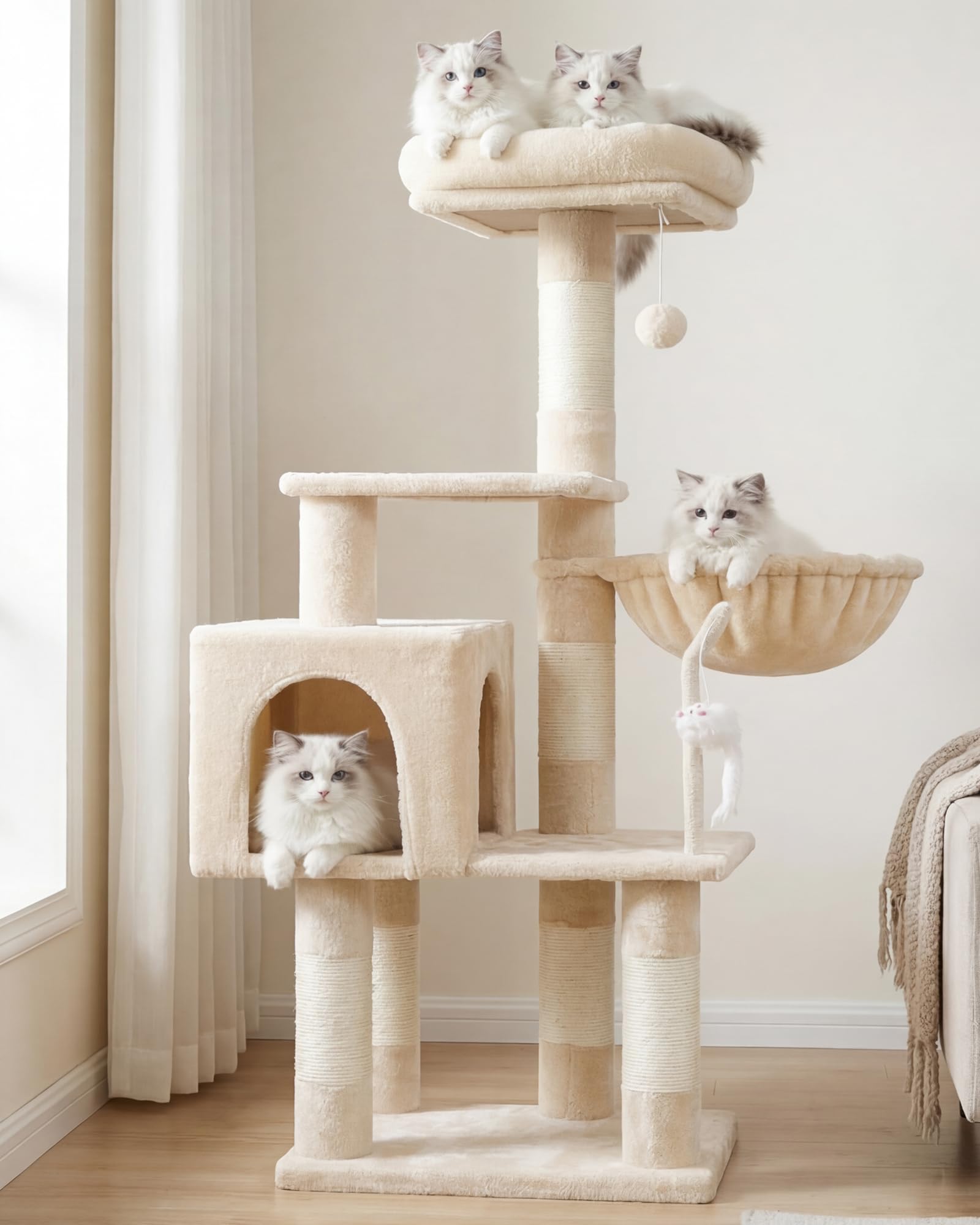 Heybly cat-tree con juguete arbol: estimula la curiosidad y el ejercicio diario de tu gato.