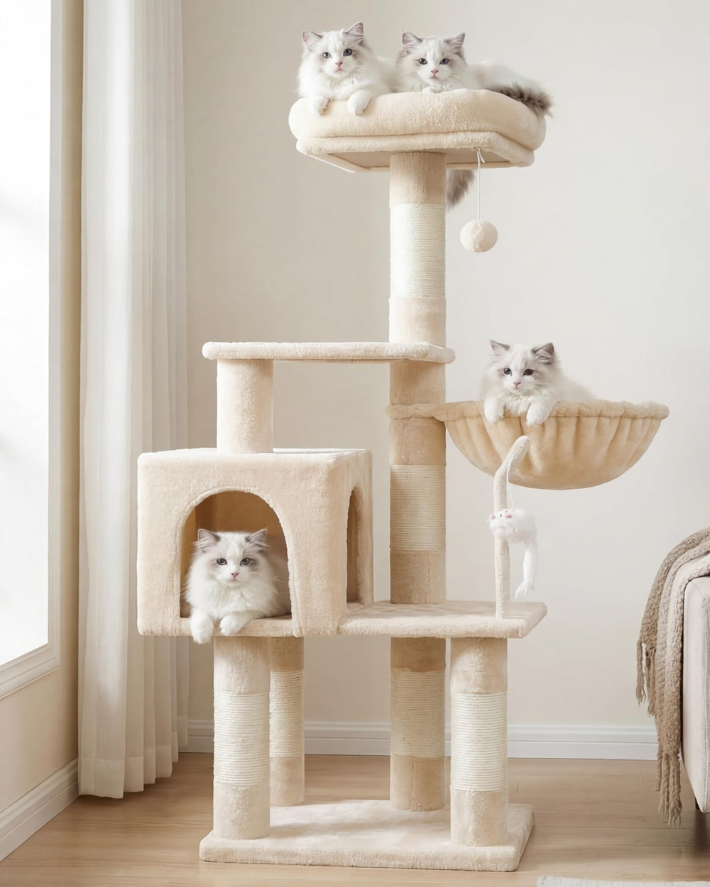 Heybly cat-tree con juguete arbol: estimula la curiosidad y el ejercicio diario de tu gato.