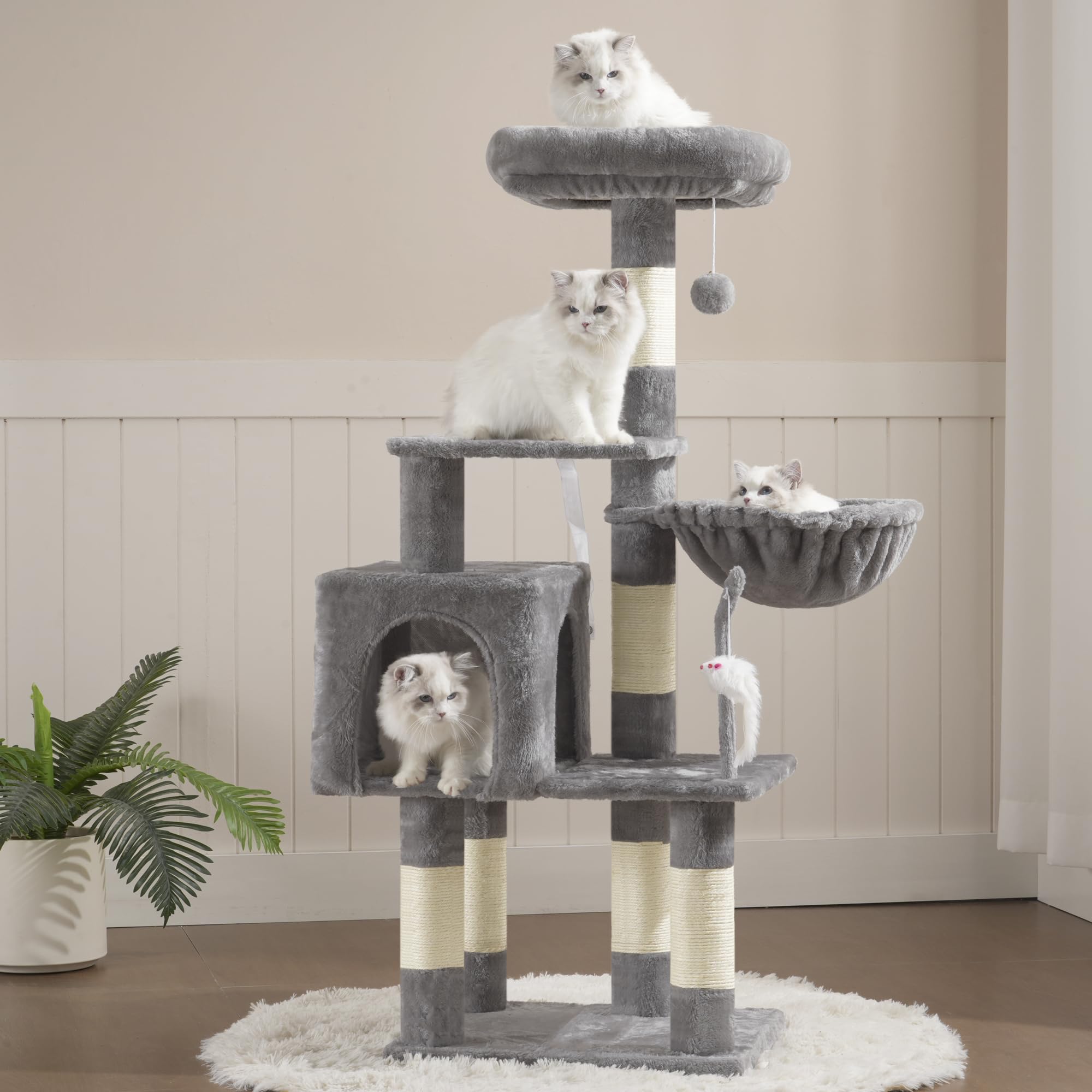 Heybly Cat Tree diseño compacto y montaje sencillo