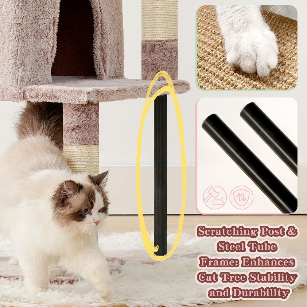 Heybly Gato Torre de Gato: espacio de descanso amplio para gatos grandes.