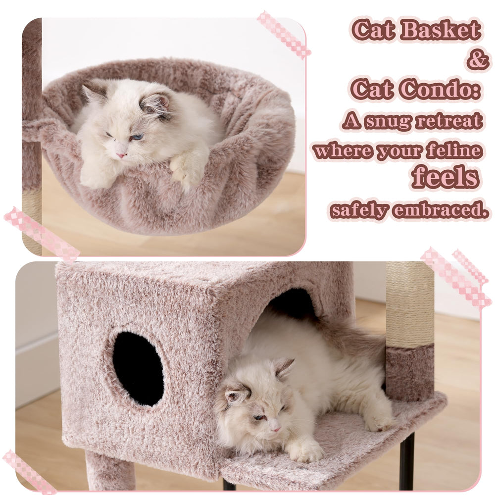 Heybly Gato Torre de Gato: tubo de hierro estable para mayor estabilidad.