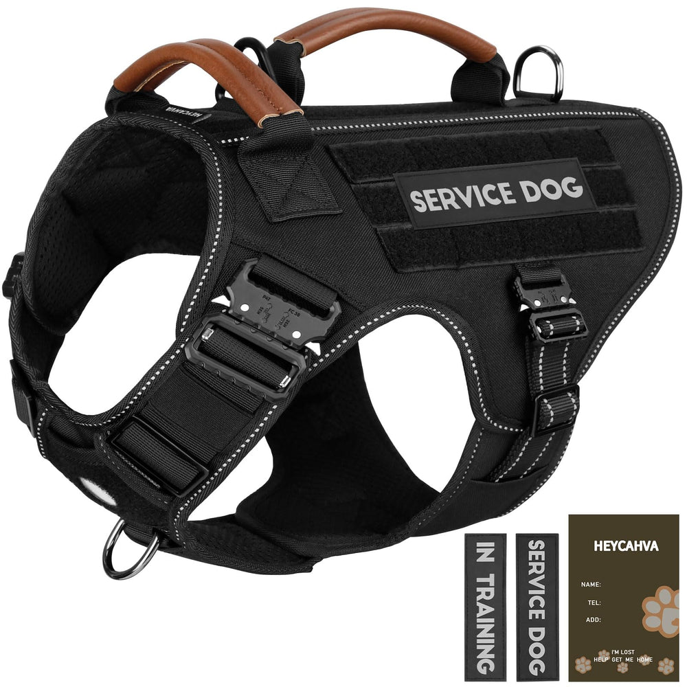 Chaleco HEYCAHVA para perro de servicio, vista frontal para control.
