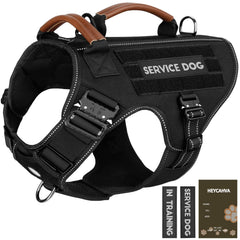 Chaleco HEYCAHVA para perro de servicio, vista frontal para control.