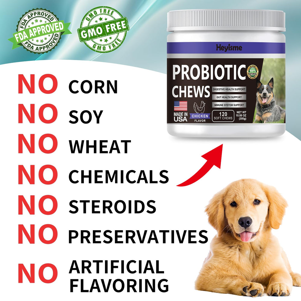 HEYISME probióticos para perros: apto para todas las razas y edades.