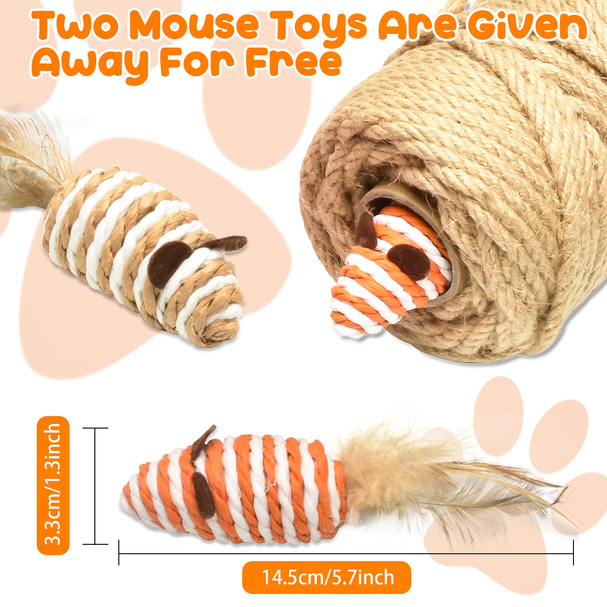 HezzLuv rascador para gatos con sisal, textura áspera y duradera.