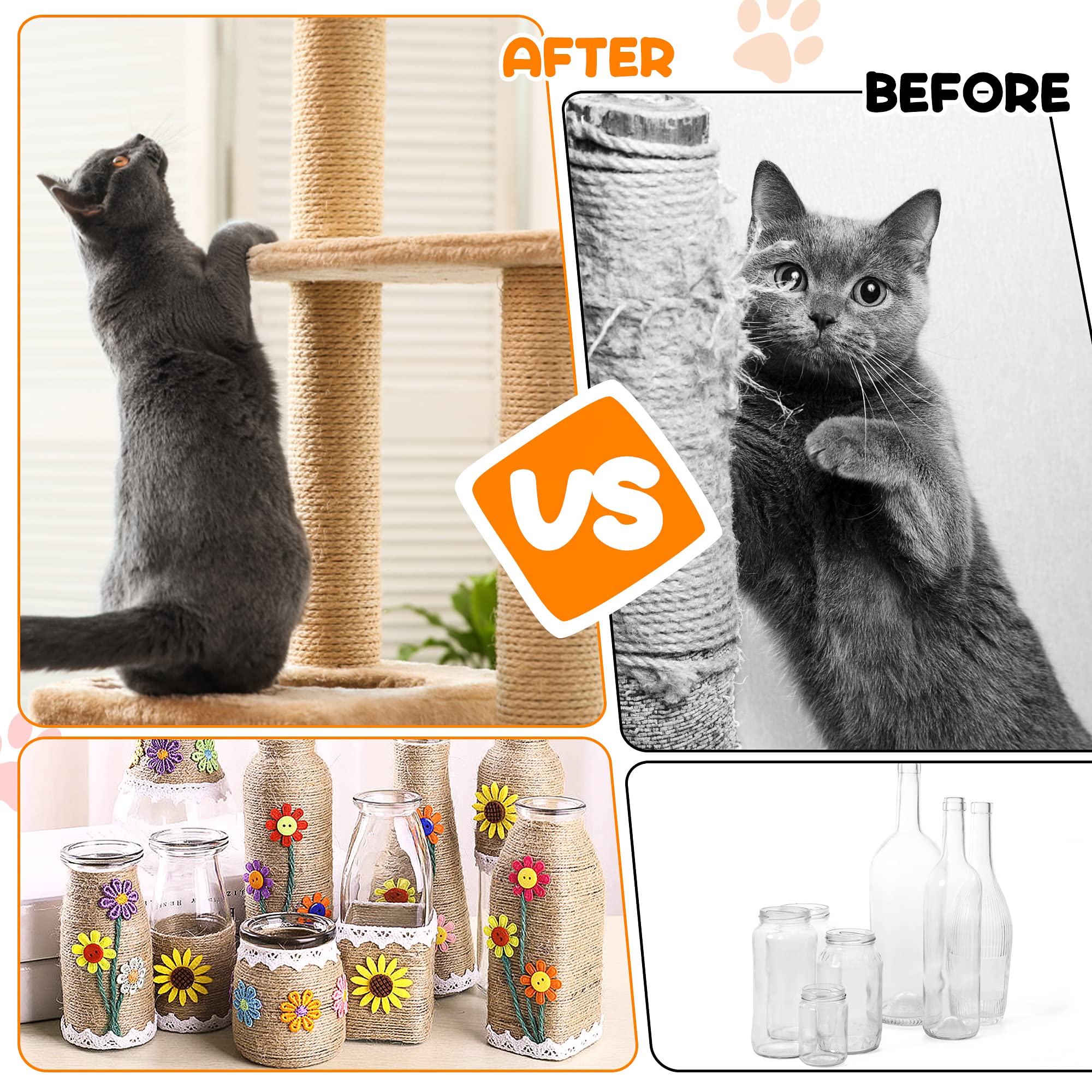 HezzLuv uso versátil, envolver macetas y muebles con sisal.