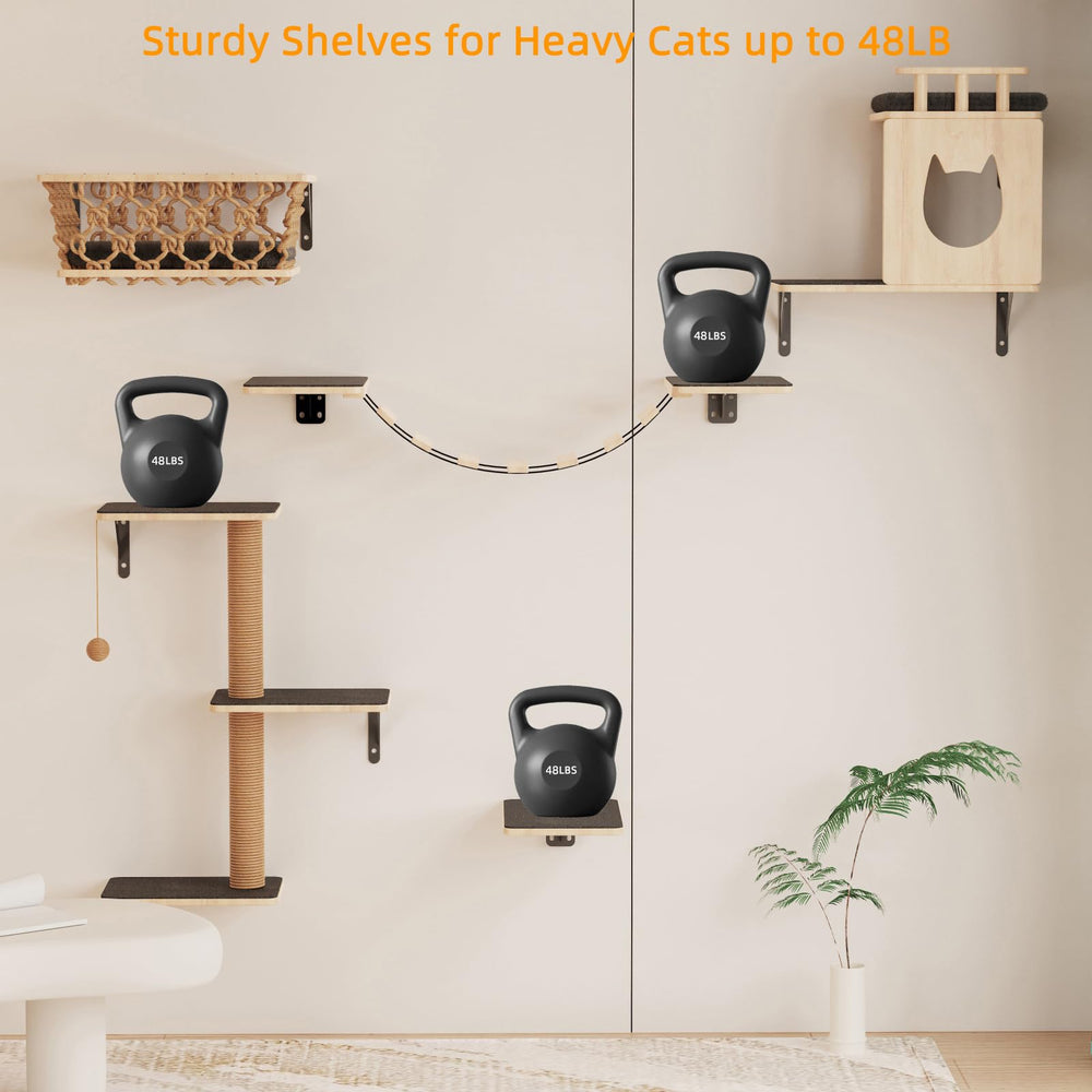 HHOFURN estanterías para gatos disenado-gris: estilo moderno que complementa la decoración.
