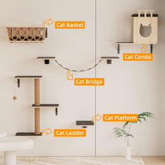 HHOFURN estanterías para gatos soportes triangulares: estabilidad sólida para cada estante.