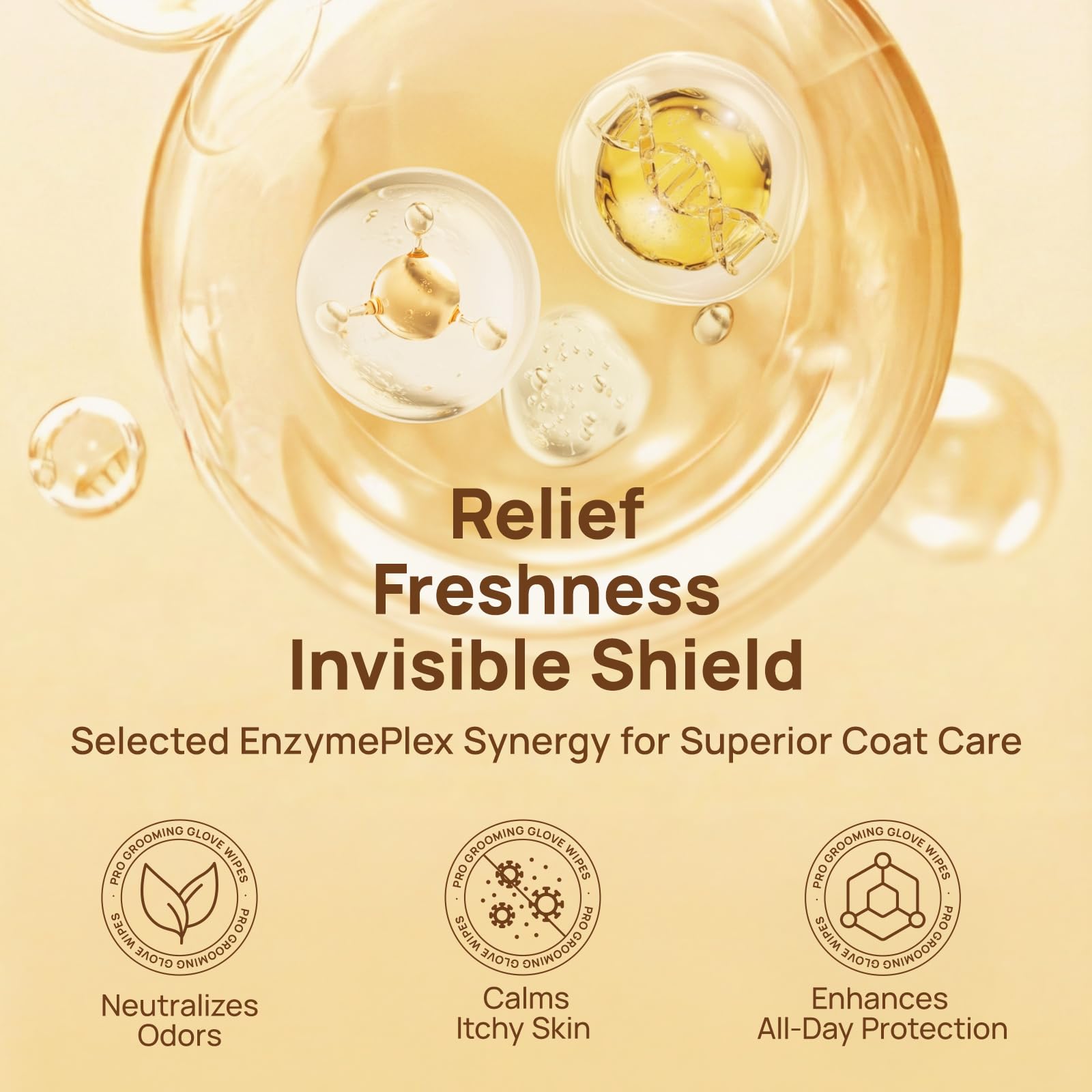 HICC PET Glove Wipes Pro aceite CocoPlex para nutrición suave.
