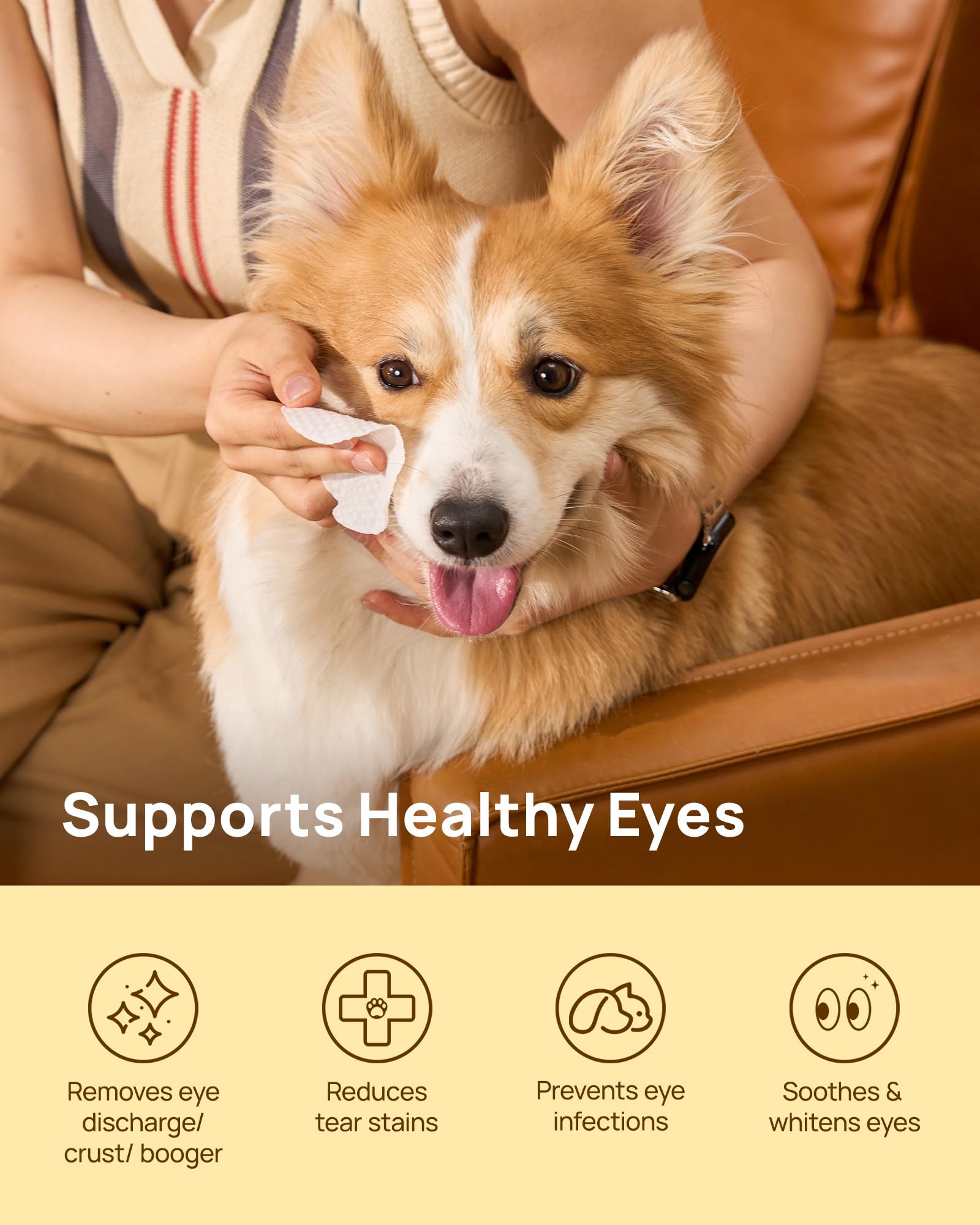 HICC PET toallitas ojos algodon perlado suaves para limpieza suave