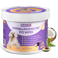 HICC PET Eyes Wipes para perros y gatos limpian ojos con suavidad.