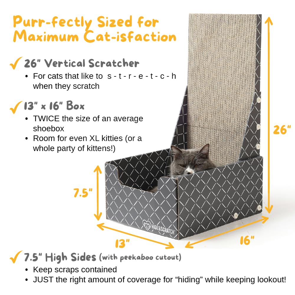 Hide & Scratch escondite cama gato, rincón cálido para siestas tranquilas.
