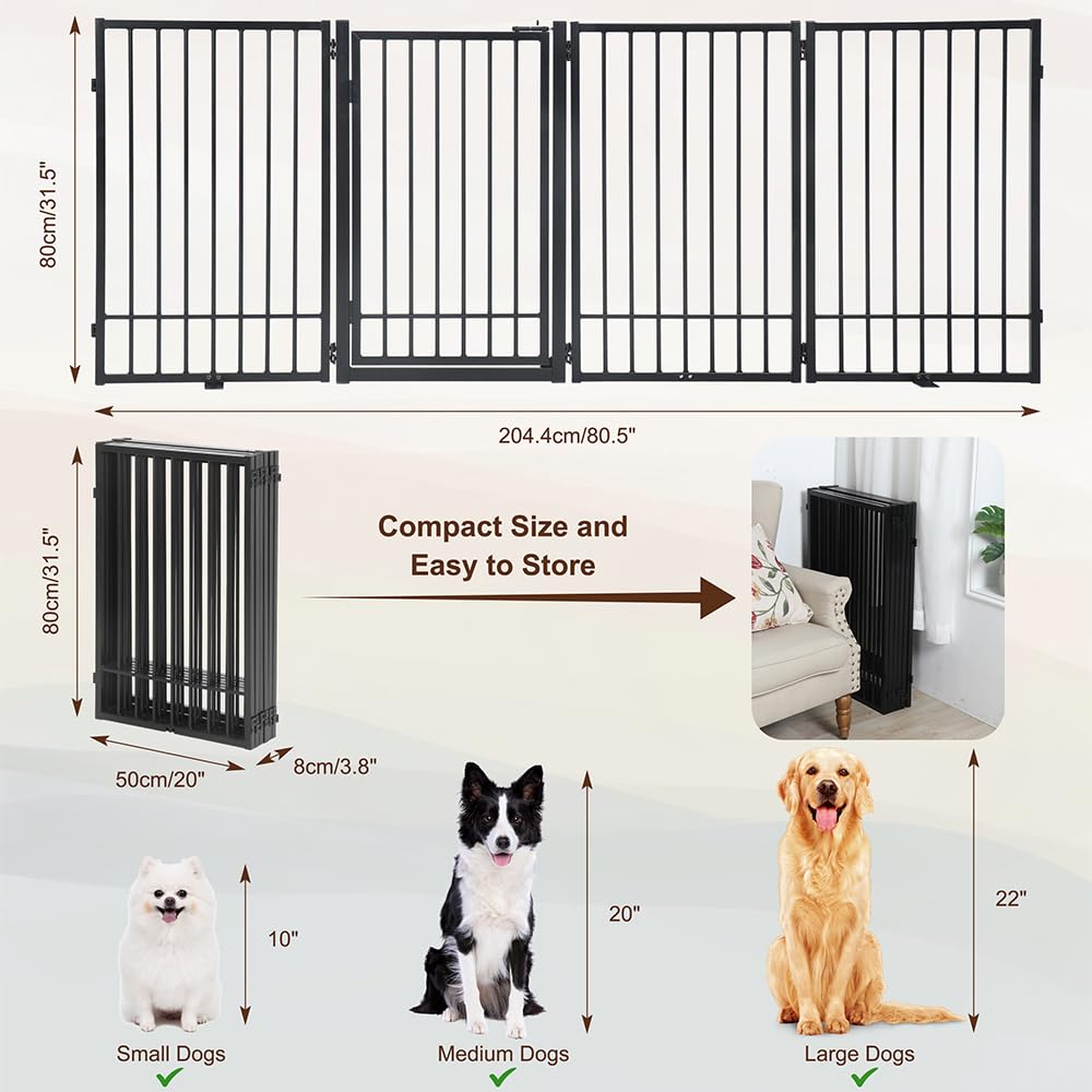 HIDOG valla para perros de metal plegable con giro de 360 grados.