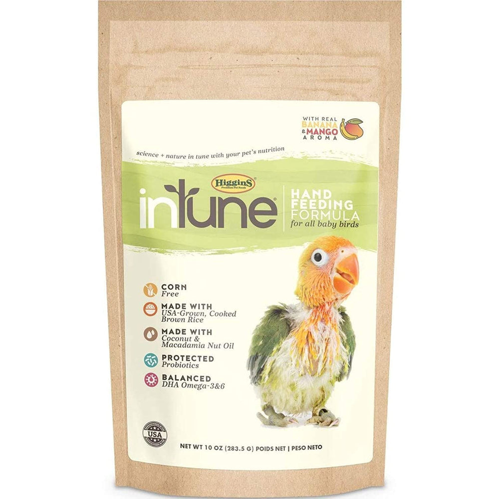 Higgins Intune: fórmula natural de alimentación manual para aves jóvenes, apoyo durante el crecimiento.