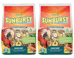 Higgins Sunburst Gourmet para guacamayos en empaque doble, ideal para la dieta diaria
