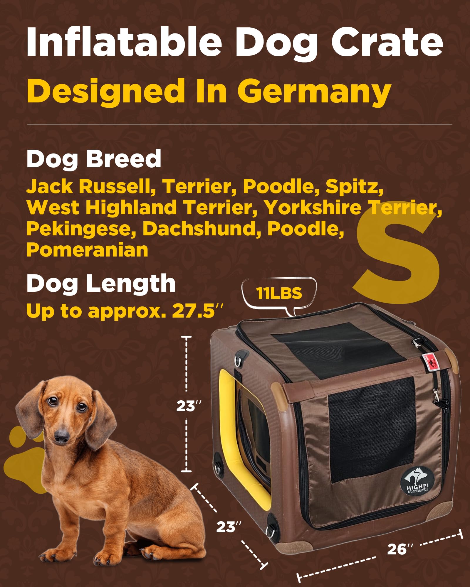 Highpi caja para perros en coche con material resistente al agua, fácil de limpiar.