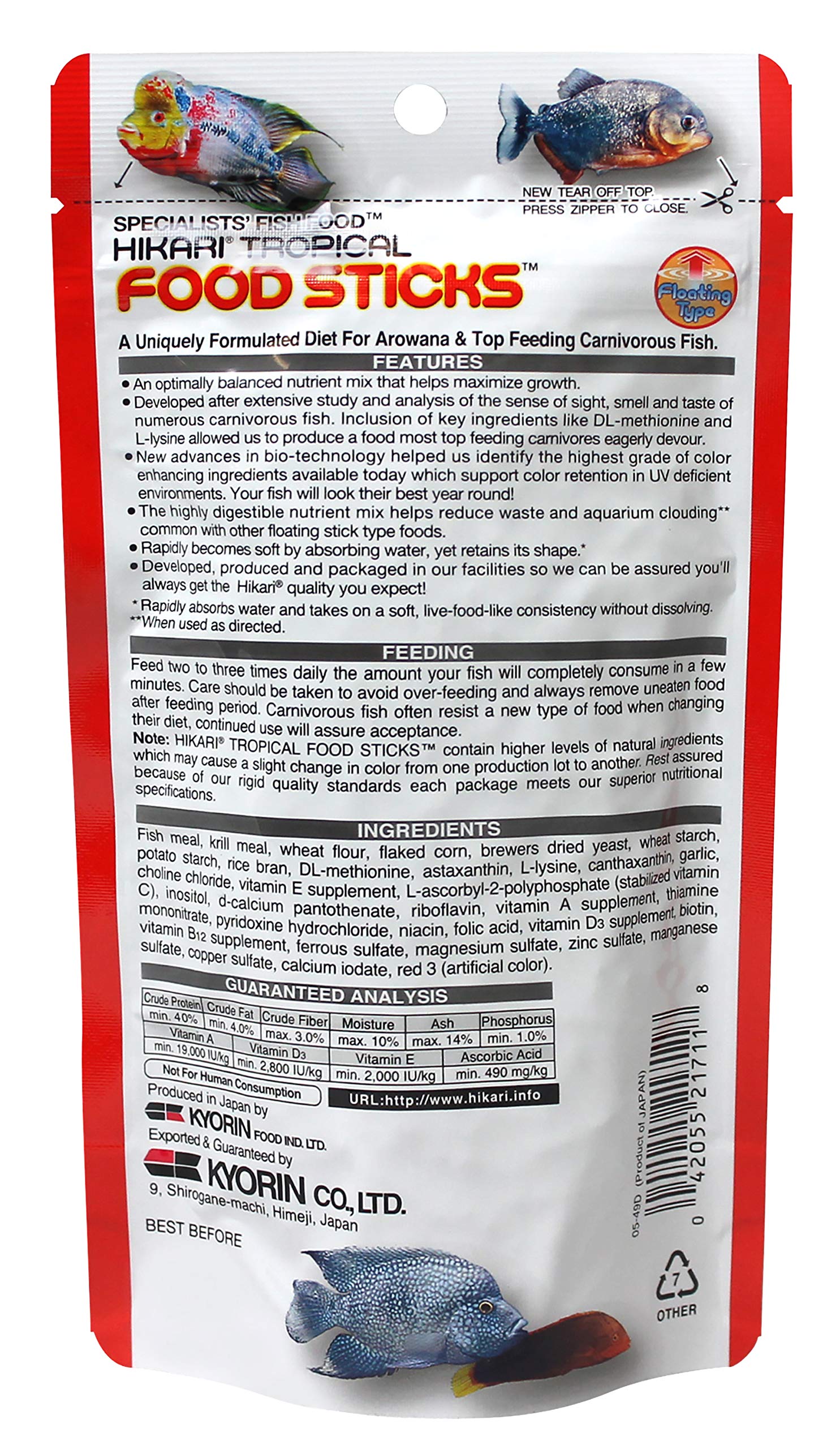 Hikari AHK21711 alimento para arowana carnívora, fuente de proteína y fácil de digerir