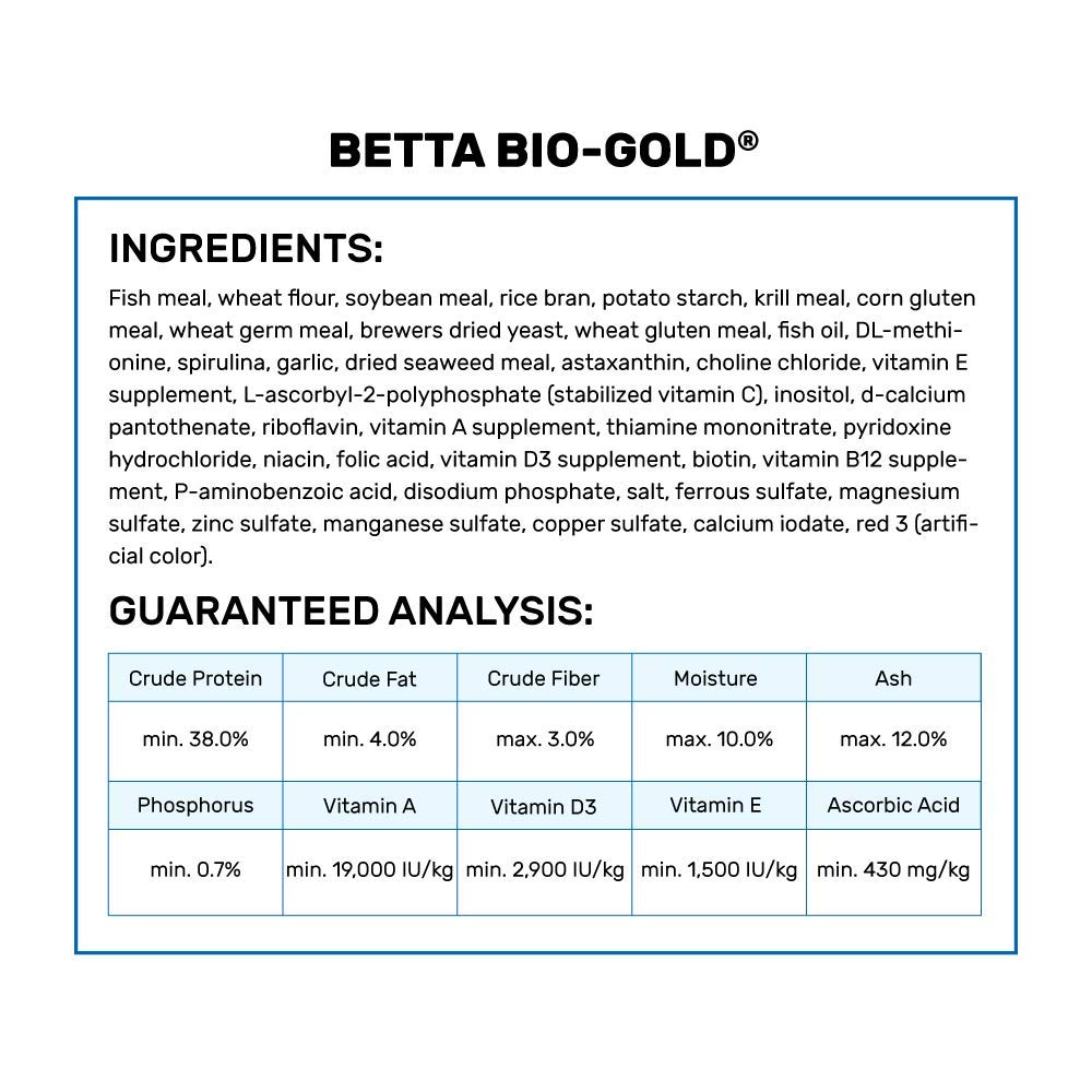 Pellets de proteína premium de Hikari Betta Bio-Gold para bettas.