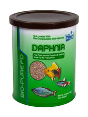 Hikari Bio-Pure Daphnia, tapa dispensador visible, facilita porciones consistentes para mascotas.
