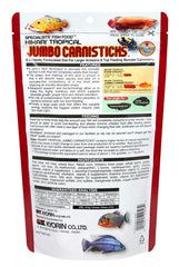 Hikari Carnisticks Jumbo, pellets, textura similar a pez vivo para mayor interés alimentario.