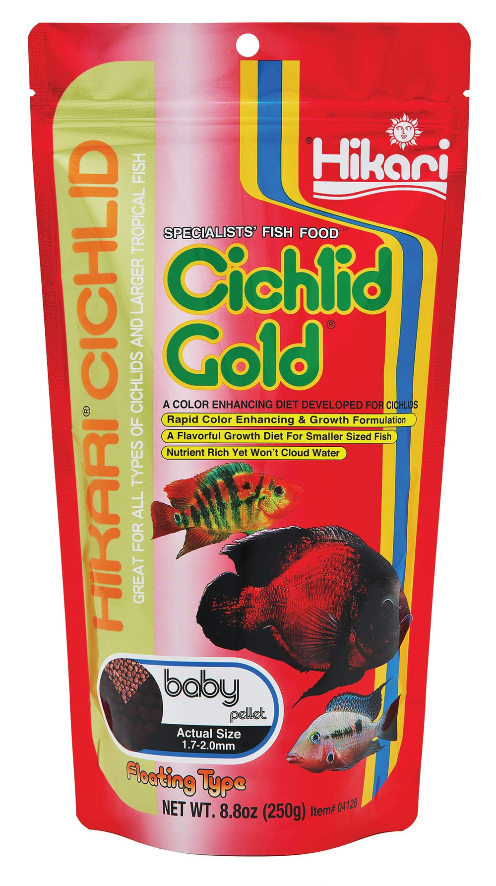 Hikari Cichlid Gold: pellets flotantes para monitorear la ingesta.