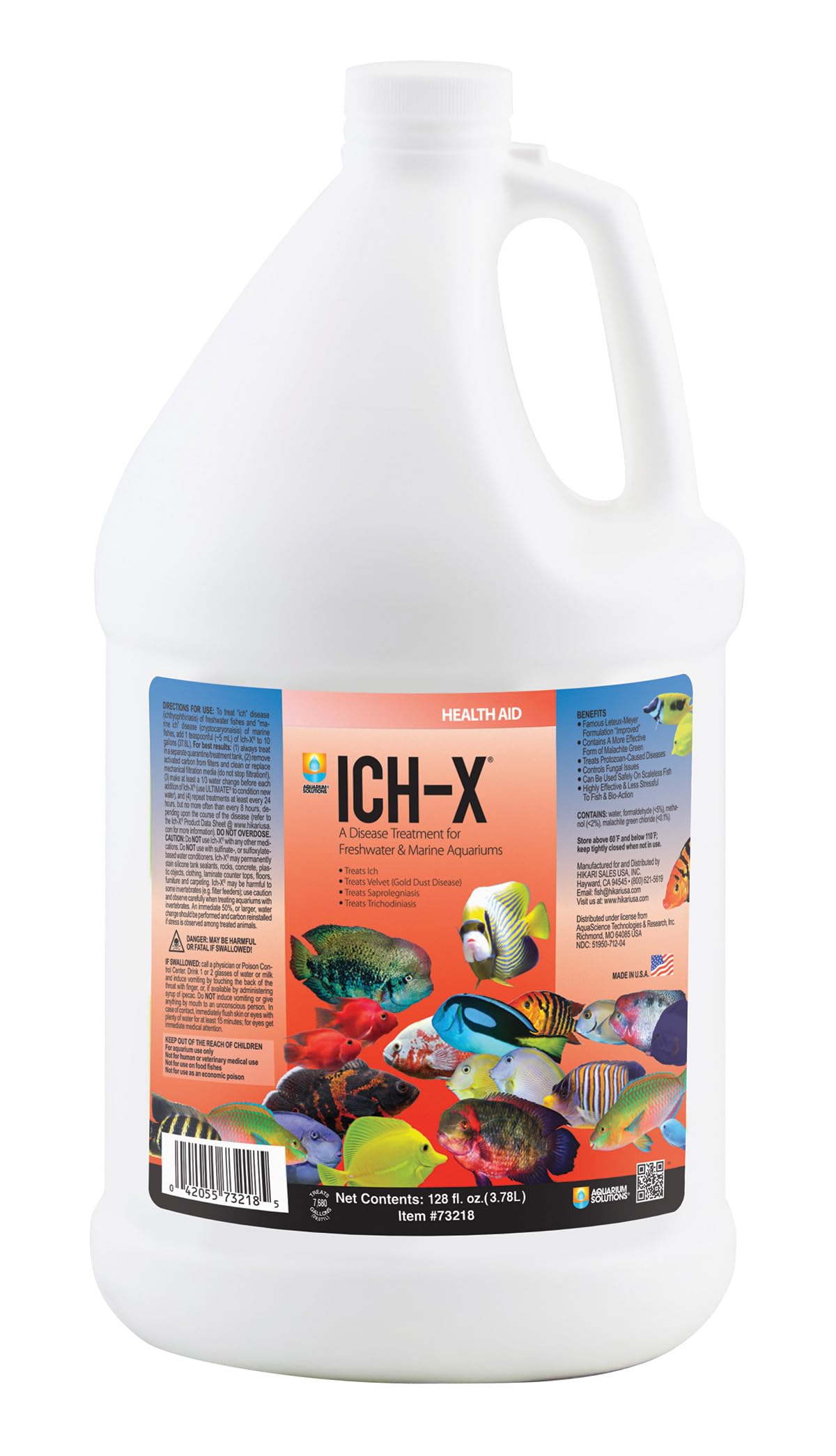 Hikari Ich-X Tratamiento 1 Galón: botella lista para uso en acuario.