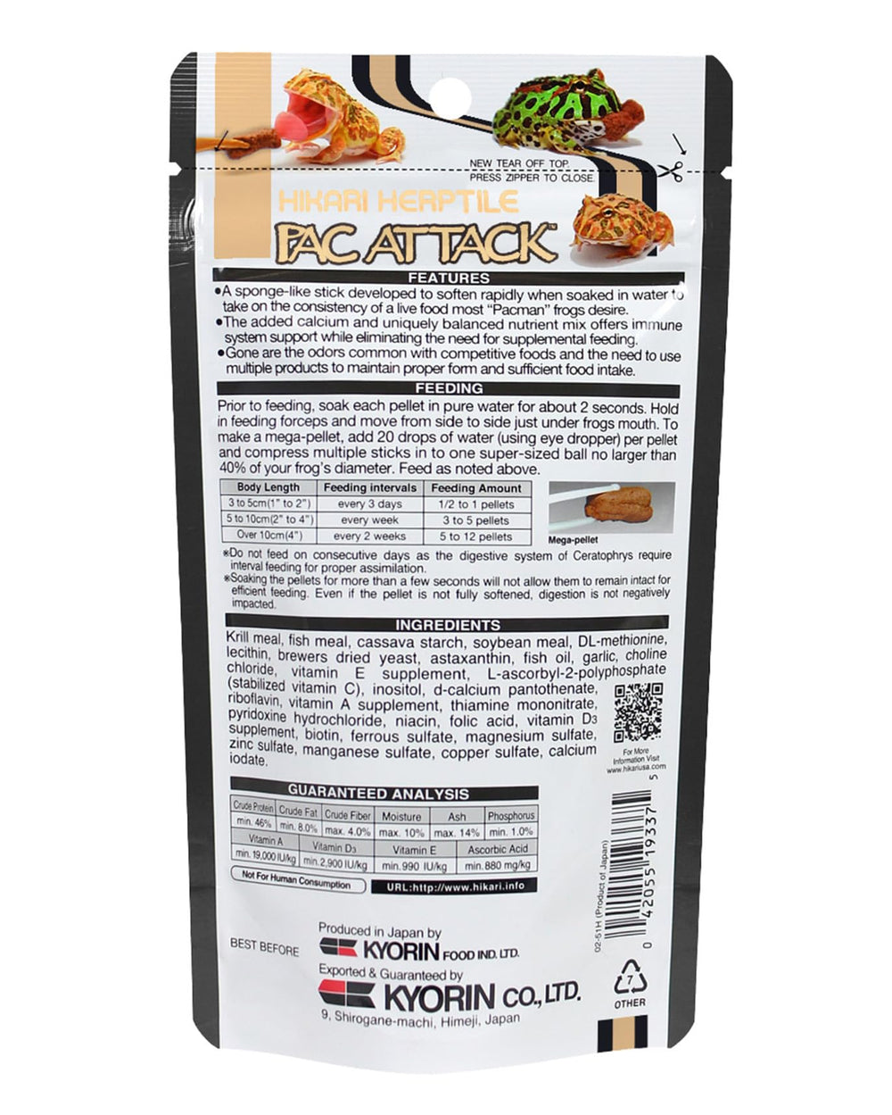 Hikari Pac Attack, pequeños granulos para alimentación diaria