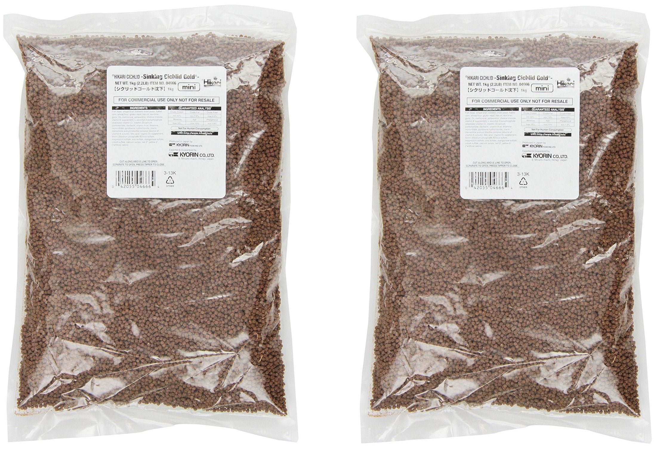 Hikari pellets dorados para ciclidos que se hunden realzan color y forma de los peces