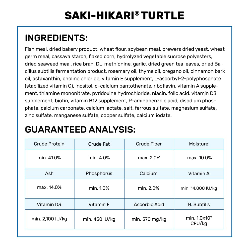Hikari Saki-Turtle Sticks apto para todas las etapas de vida de tortugas.