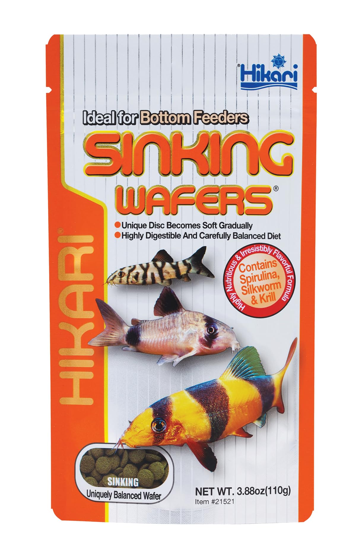 Hikari Tropical galletas para Corydoras ofrecen nutrición equilibrada para un acuario activo.