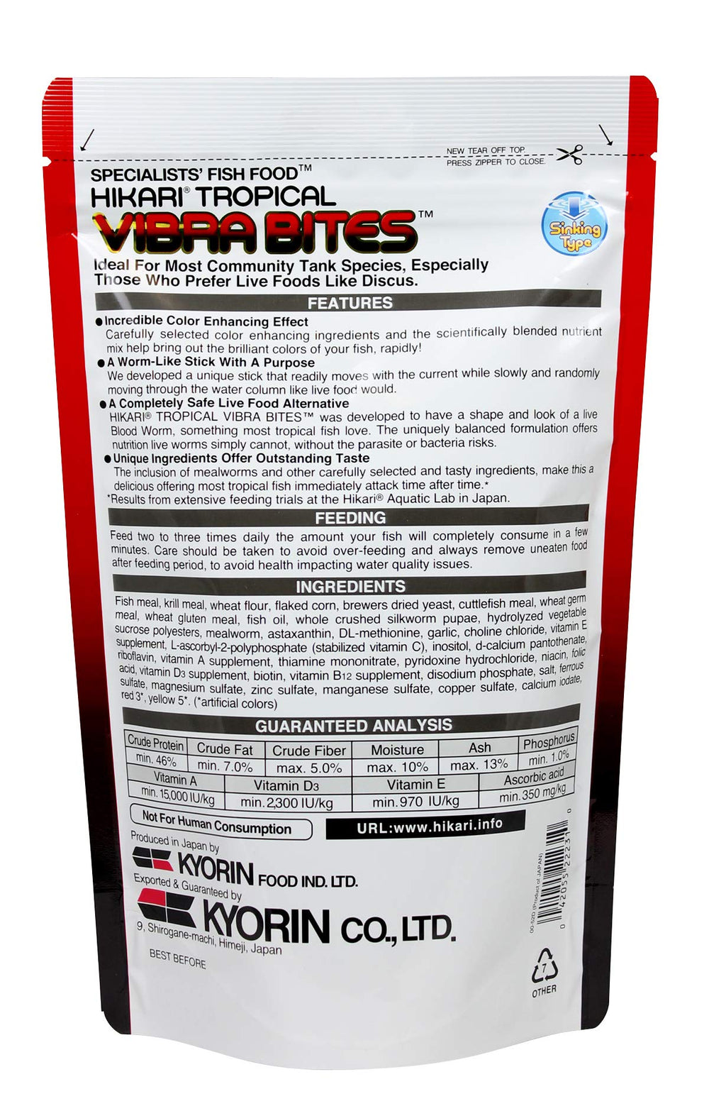 Hikari Vibra Bites colores brillantes gracias a ingredientes selectos