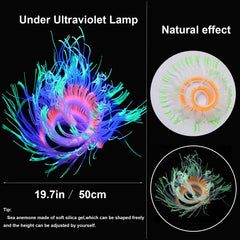 HIKTIQIW anémona verde fluorescente destaca visualmente en el acuario