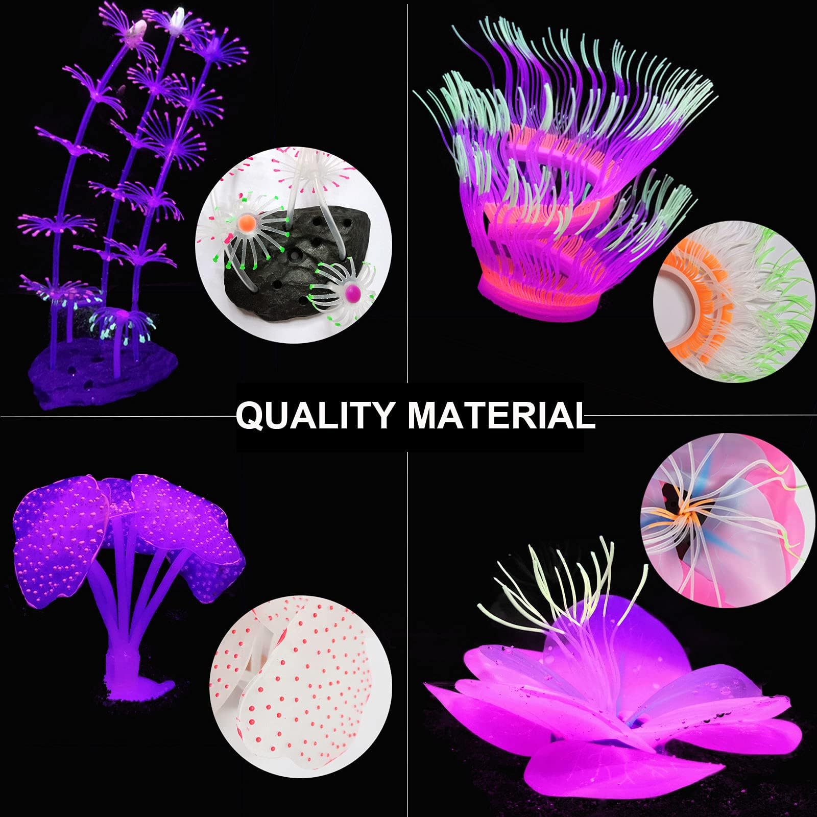 HIKTIQIW coral rama fluorescente crea paisaje submarino dinámico