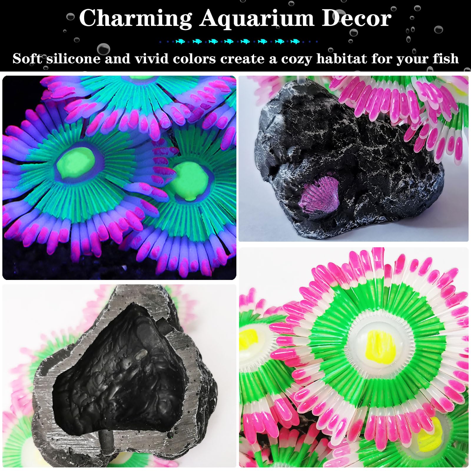 HIKTQIW decoración de acuario con base estable
