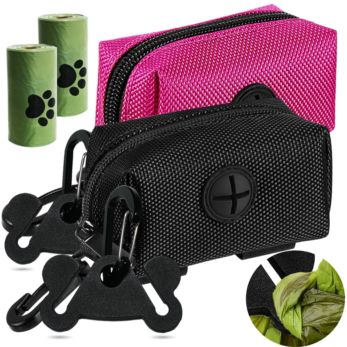 Hilihali: dispensadores de bolsas para perro, dos unidades para paseos limpios.