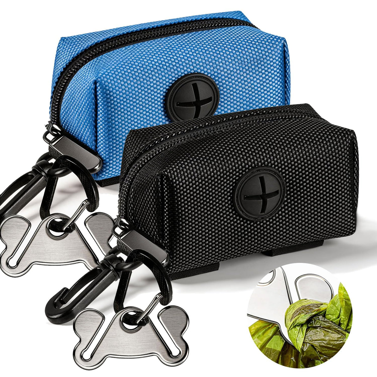 Hilihali distributeur sacs déjections chien bleu, pratique et maniable pour balades.