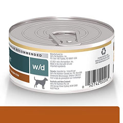 Hill's w/d Multi-Benefit, tazón de comida húmeda para perros, ayuda a la glucosa potencial