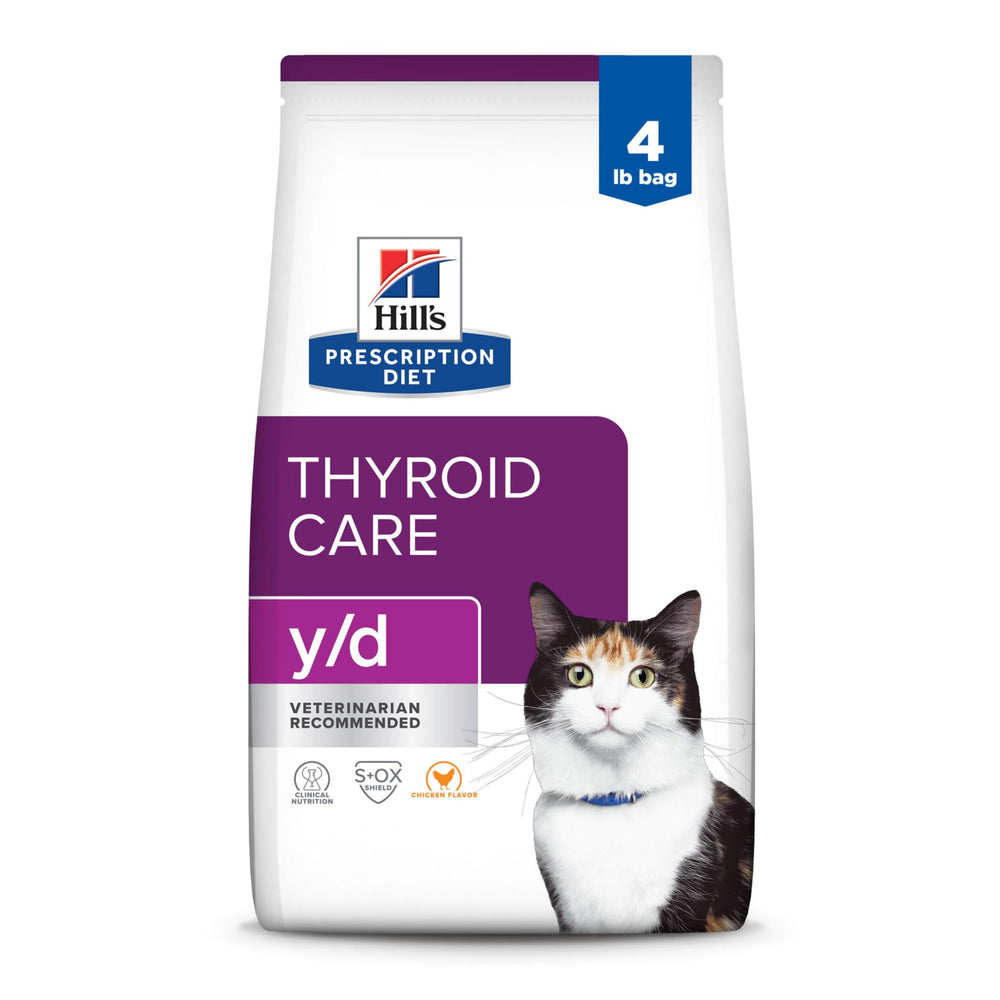 Hill's y/d frente de bolsa, posible apoyo a la tiroides del gato.