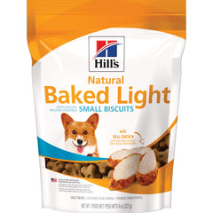 Hill's Natural Baked Light Biscuits con pollo real para perros pequeños, premio sabroso para entrenar.