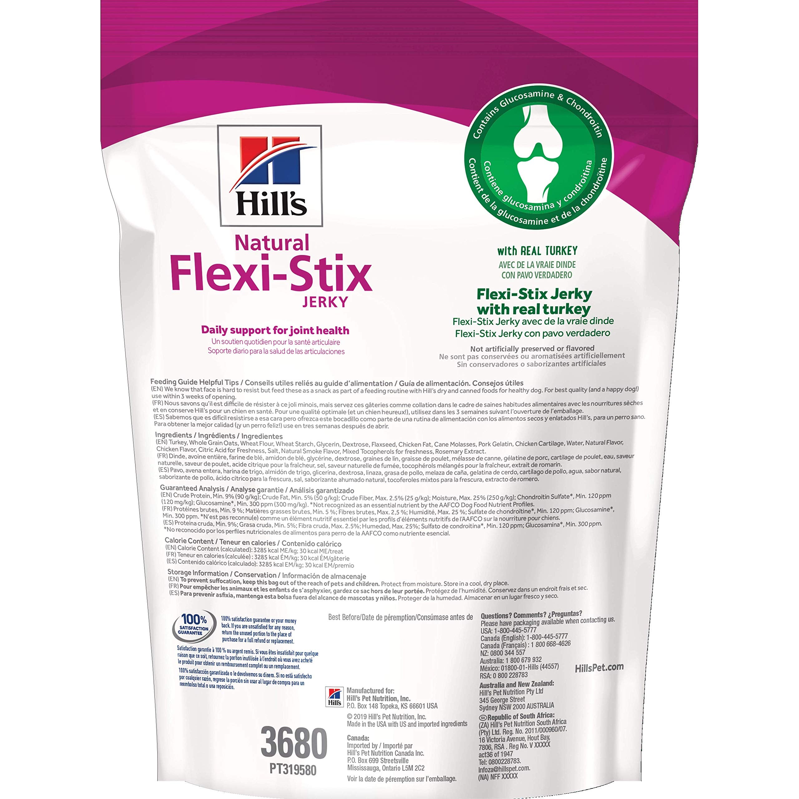 Hill's Natural Flexi-Stix de pavo, perro masticando suavemente