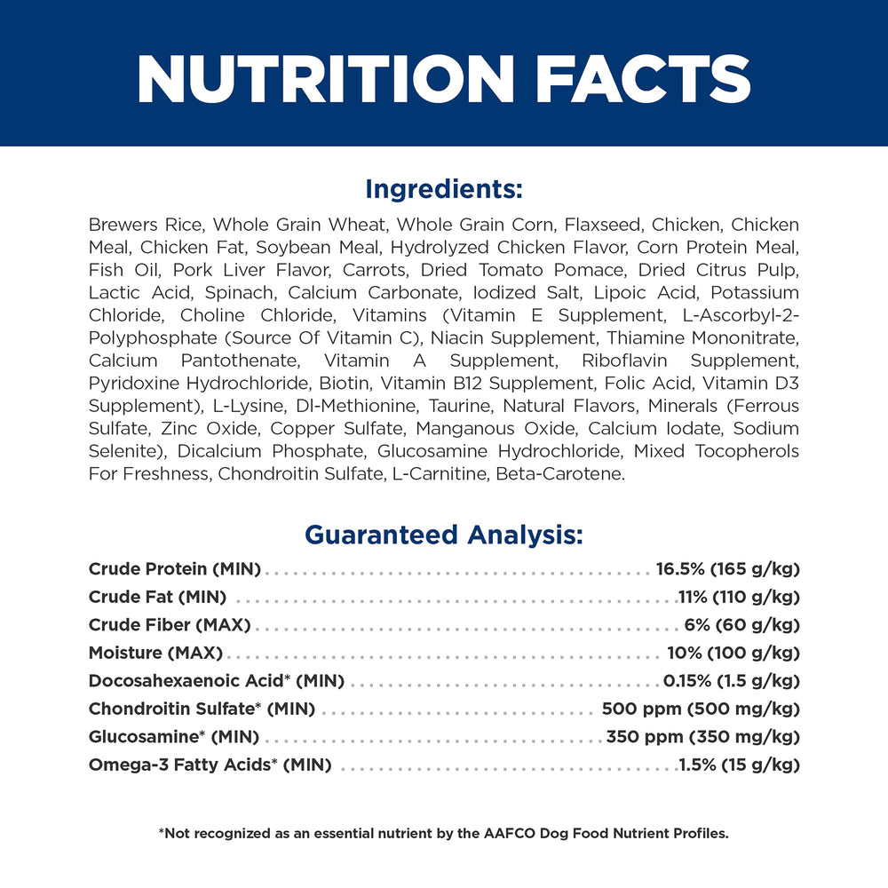 Hill's Prescription Diet Brain Care + j/d, asistencia para articulaciones y movilidad.